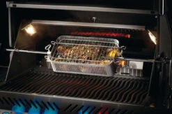 Napoleon Flat Stainless Steel Rotisserie Basket 7 Napoleon Flat Stainless Steel Rotisserie Basket -Zwiling Grill Shop 57013 Web Gallery 05 57013 Adjustable Stainless Steel Rotisserie Basket InUse