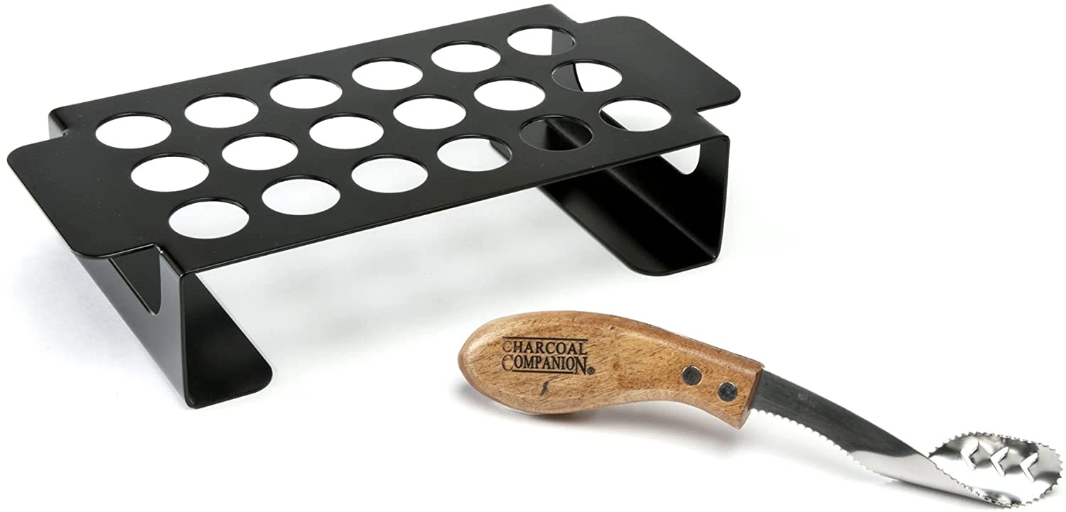 Charcoal Companion Chili Pepper Grill Rack & Stainless Corer W/ Rosewood Handle Set 1 Charcoal Companion Chili Pepper Grill Rack & Stainless Corer W/ Rosewood Handle Set
