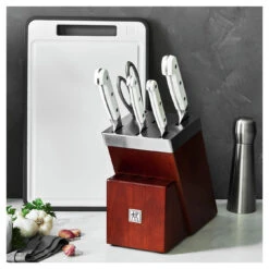Zwilling Pro Le Blanc 7-Piece Self-Sharpening Knife Block Set -Zwiling Grill Shop 750045985
