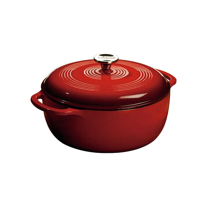 Lodge 6 Quart Enameled Dutch Oven, Red 1 Lodge 6 Quart Enameled Dutch Oven, Red