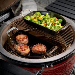 Kamado Joe Karbon Steel Half-Moon Pan Set -Zwiling Grill Shop KJ15124822 06 DivideandConquer