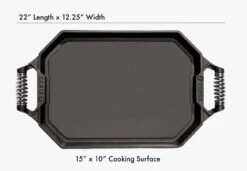 Finex Cast Iron Double Burner Griddle -Zwiling Grill Shop dimensions griddle 18 smooth top