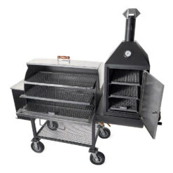 Maverick 2000 Pellet Grill W/ Upright Smoke Box -Zwiling Grill Shop maverick 2000 grill open out
